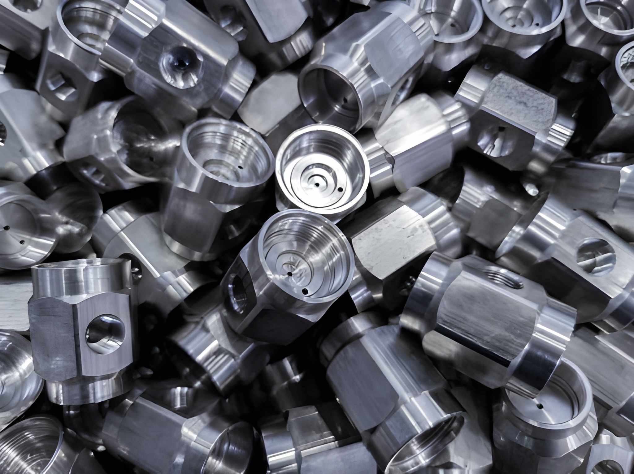 Shiny Steel Milled Hexagonal Parts